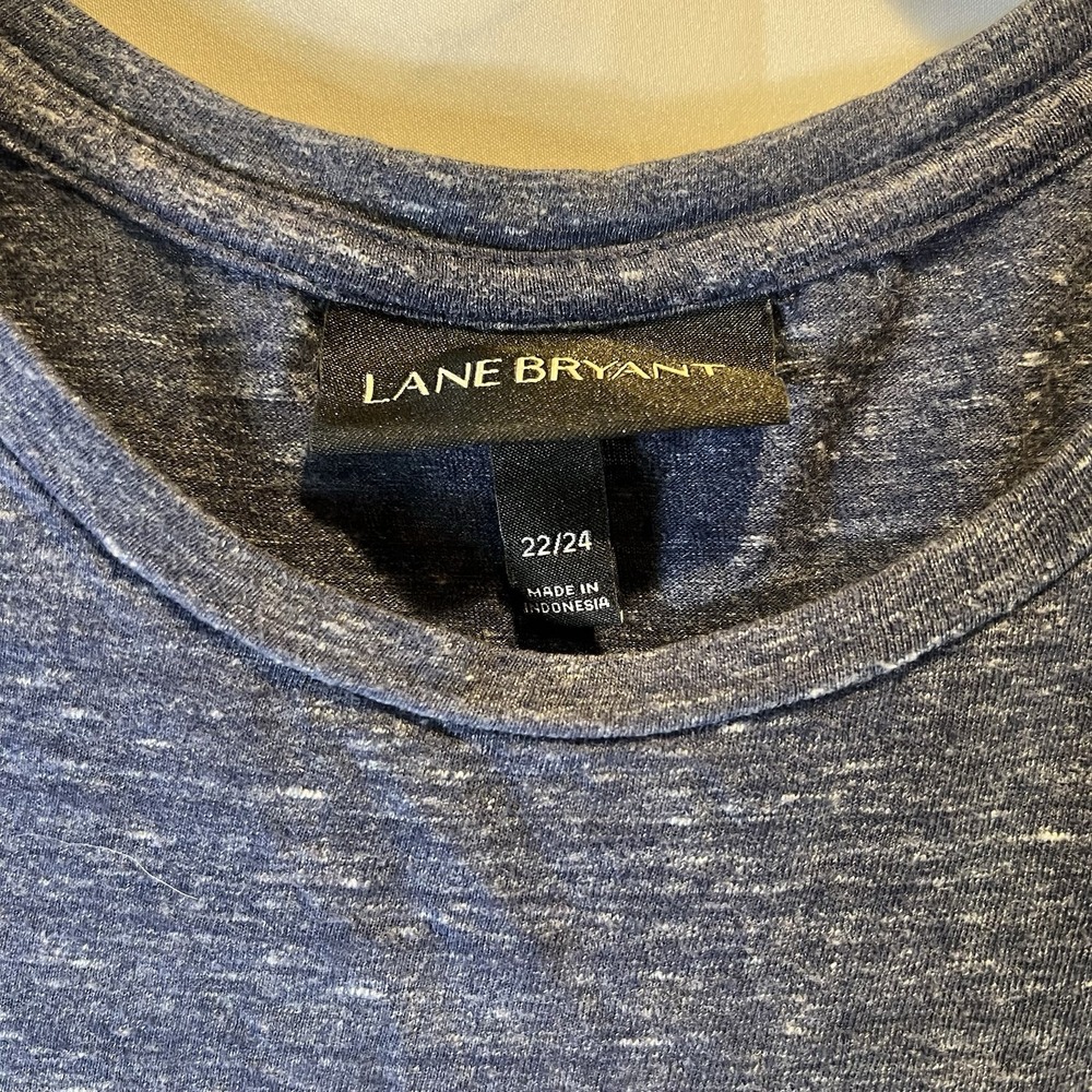 Lane‎ Bryant Size 22/24 Heather Blue Cotton Dress Sleeveless Layers Comfortable - Picture 2 of 6